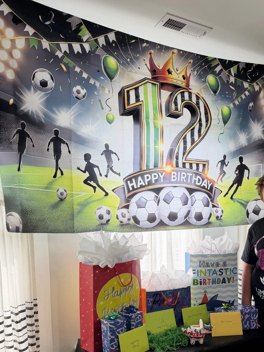 12th Birthday Soccer Backdrop Party Banner - and MORE!!!Green